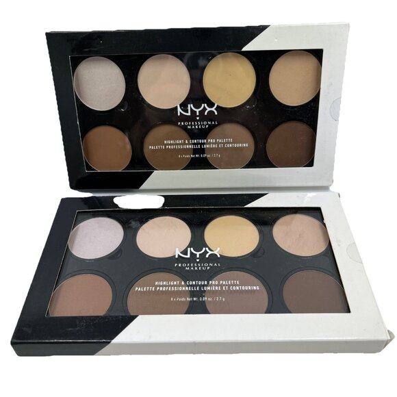 NYX Highlight Contour Pro Palette HCPP01 8 Shades New Sealed Lot Of 2 - Picture 1 of 9